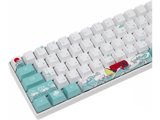 BUCIER (Only Keycaps) Coral Sea 60% PBT Keycaps Set OEM Profile for MX Switches Mechanical Gaming Keyboard GK61 64