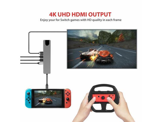 BUCIER USB Type C Hub Adapter Dock with 4K HDMI PD RJ45 Ethernet Lan Charge for MacBook