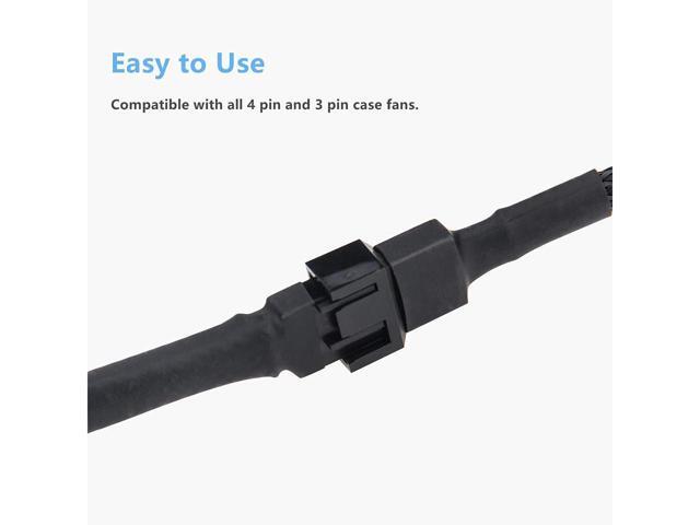 BUCIER Fan Splitter, 3 Pack 4 Pin PWM Fan Splitter Cable 2 Way Sleeved Braided Extension Power Cable 1 to 2 Converter for PC Matherboard, Desktop...