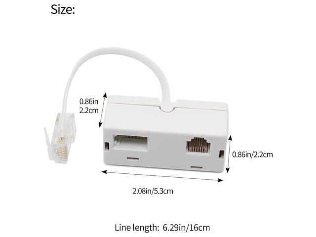 BUCIER 2 PACK RJ45 to BT RJ11 Secondary Telephone Splitter 2 Way Female to Male Adapter Converter Line Cables Telephone Plug Socket Connector...