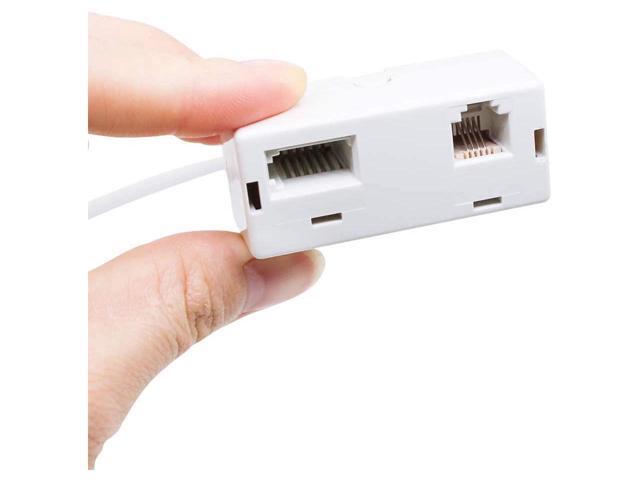 BUCIER 2 PACK RJ45 to BT RJ11 Secondary Telephone Splitter 2 Way Female to Male Adapter Converter Line Cables Telephone Plug Socket Connector...