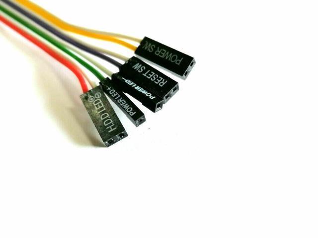 BUCIER 65cm PC Case Motherboard 2x ATX Power Switch Reset Button ON/OFF Cable w/ 2x LED