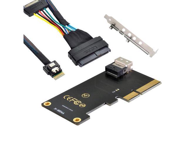 BUCIER PCI-E 3.0 4.0 to SFF-8654 Slimline SAS Card Adapter to SFF-8639 U.2 U2 NVME PCIe SSD Cable for Mainboard SSD