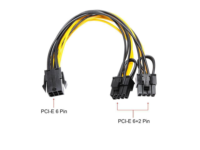 BUCIER 2Pack PCI-E 8-Pin Male to Dual 8-Pin (6+2) Male PCI Express Power Adapter Cable for Power Supply Cable Graphics Video Card 8Pin Splitter