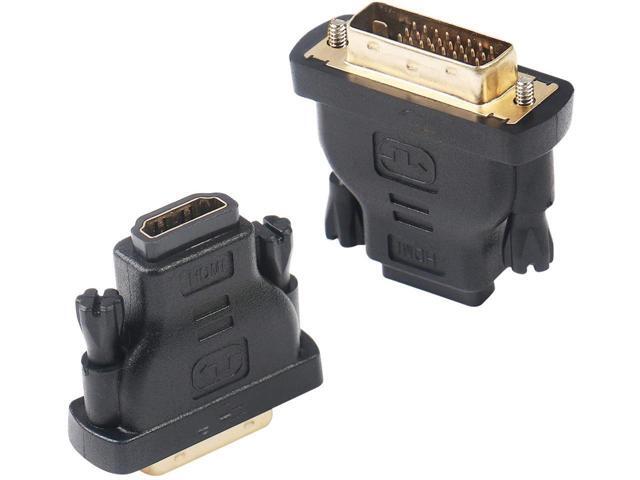 BUCIER DVI to HDMI, Bidirectional DVI (DVI-D) to HDMI Male to Female Adapter with Gold-Plated Cord 2 Pack