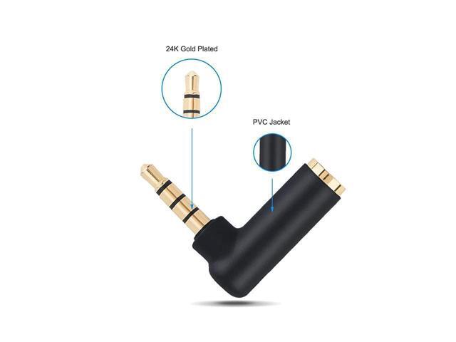 BUCIER Angle 35mm Audio Adapter 18 TRRS Stereo Headphone Connector Male to Female Compatible with Headset Tablets MP3 PlayersGame...
