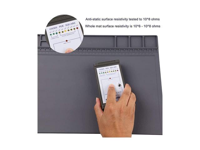 BUCIER Anti-Static Mat ESD Safe for Electronic Includes ESD Wristband and Grounding Wire, Silicone Soldering Repair Mat 932°F Heat Resistant for...