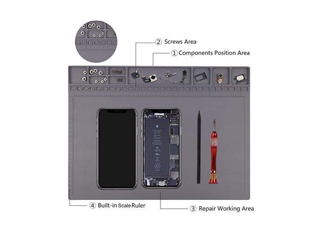 BUCIER Anti-Static Mat ESD Safe for Electronic Includes ESD Wristband and Grounding Wire, Silicone Soldering Repair Mat 932°F Heat Resistant for...