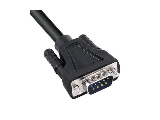 BUCIER DB9 RS232 Serial Cable Male to Female Extension Null Modem Cord Cross TXRX line for Data Communication 6 Feet Black