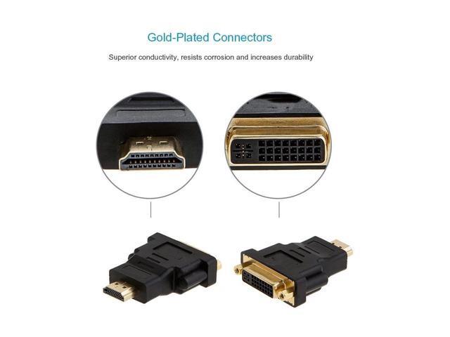 BUCIER HDMI to DVI Adapter, [2-Pack] Bi-Directional HDMI Male to DVI Female Converter, 1080P DVI to HDMI Conveter, 3D for PS3,PS4,TV...