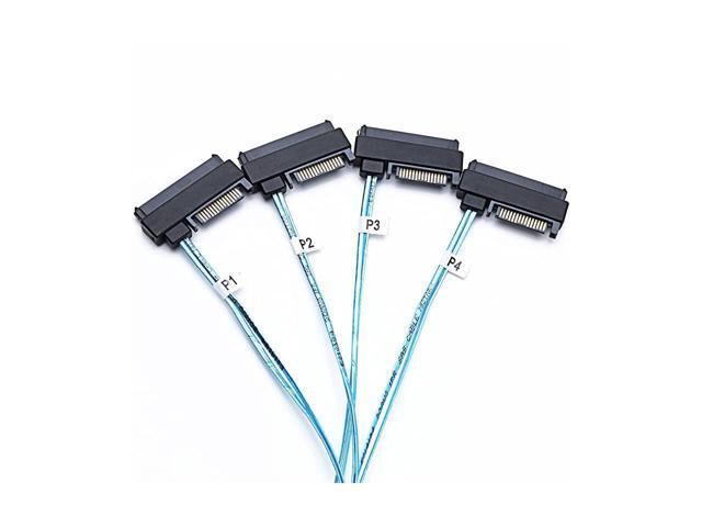 BUCIER SFF8643 Internal Mini SAS HD to 4 29pin SFF8482 connectors with SAS 15pin Power Port 12GBS Cable 1M