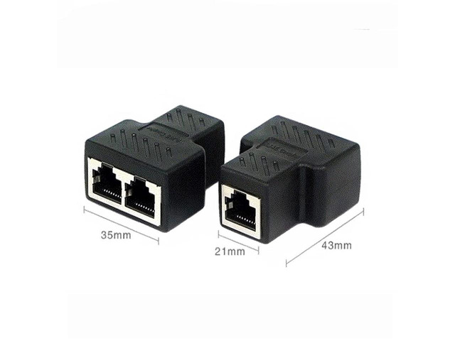 BUCIER RJ45 Splitter Adapter, USB 1 to 2 Network Connector Dual LAN Ethernet Socket 8P8C Extender Plug &Cable for Cat5, Cat5e, Cat6, Cat7