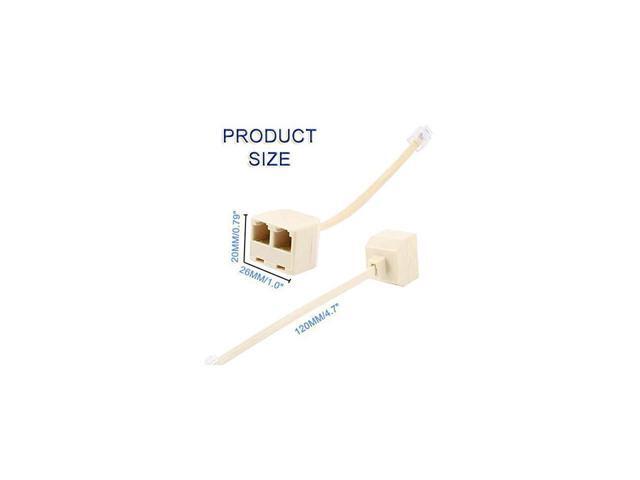 BUCIER Telephone Splitters - RJ11 6P4C Two Way 1 Male to 2 Female Outlet Ports Socket Phone Line Converter Cable Wall Adapter Separator for...