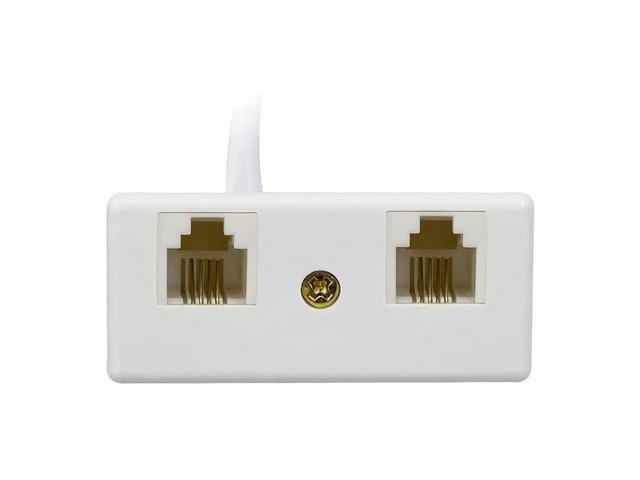 BUCIER [RJ11 Telephone Adapter] 3PCS 2-Way RJ11 6P4C Telephone Plug to RJ11 6P4C Socket Adapter and Splitter for Landline Telephone