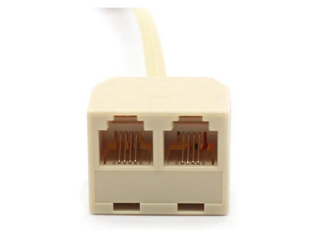 BUCIER RJ11 Male to Dual Female 6P4C Splitter Connector Telephone Adapter Plug Cord Cable Male to 2 Female Converter Separator Cord for Landline (2...