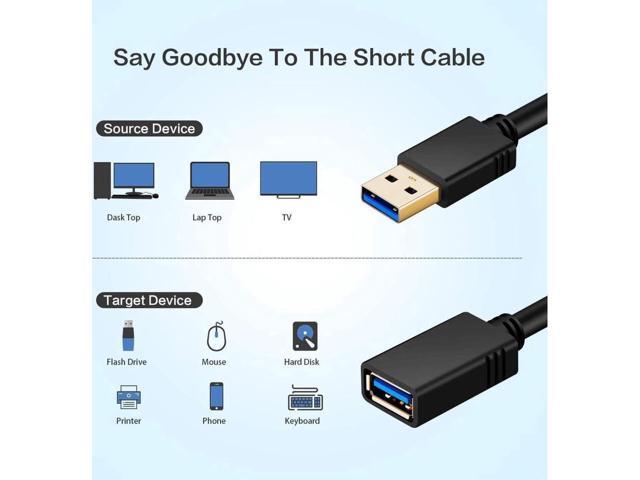 16.4 ft. / 5m USB 3.0 Extension Cable, USB 3.0 Extension Cable - A-Male to A-Female for USB Flash Drive, Card Reader, Hard Drive,...