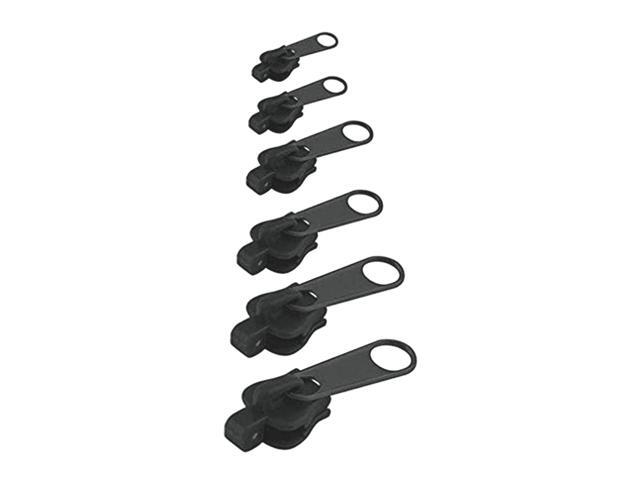 Universal Zipper Repair Kit - Black (Set of 6 for Quick Repairs)