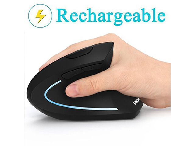 Ergonomic Mouse, LEKVEY Vertical Wireless Mouse - Rechargeable 2.4GHz Optical Vertical Mice: 3 Adjustable DPI 800/1200/1600 Levels 6 Buttons, for...