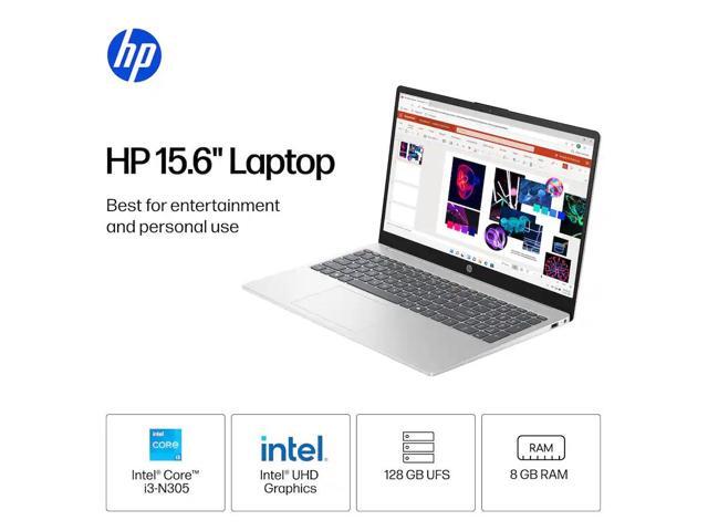 HP - 15.6" Laptop - Intel Core i3 N305 2023 - 8GB Memory - 128GB UFS - Natural Silver - image 3