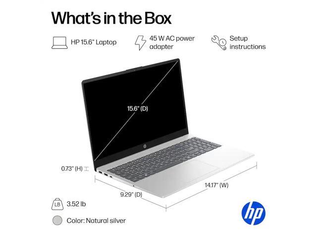 HP - 15.6" Laptop - Intel Core i3 N305 2023 - 8GB Memory - 128GB UFS - Natural Silver - image 7