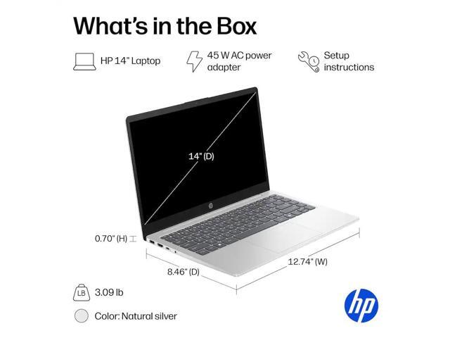 HP - 14" Laptop - AMD Athlon Silver 7120U (2022) - 4GB Memory - 256GB SSD - Natural Silver - image 8