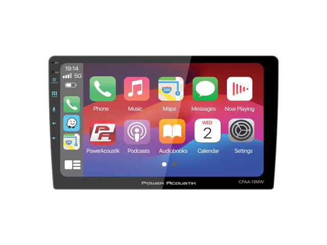 Power Acoustik 10.6 Inch LCD Touchscreen Display, Shallow Mount Car Stereo Head Unit - Double DIN Multimedia Receiver, Apple CarPlay, Android Auto,...