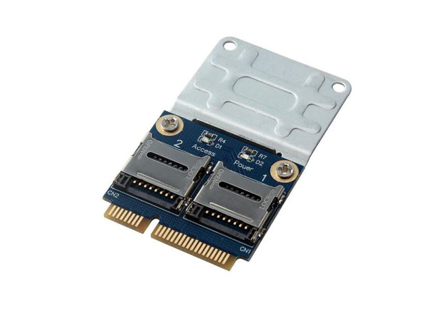 2 SSD HDD For Laptop Dual Micro- SD SDHC SDXC TF To Mini PCIe Memory Card Reader MPCIe To 2 Mini-Sdcards Mini Pci-E Adapter
