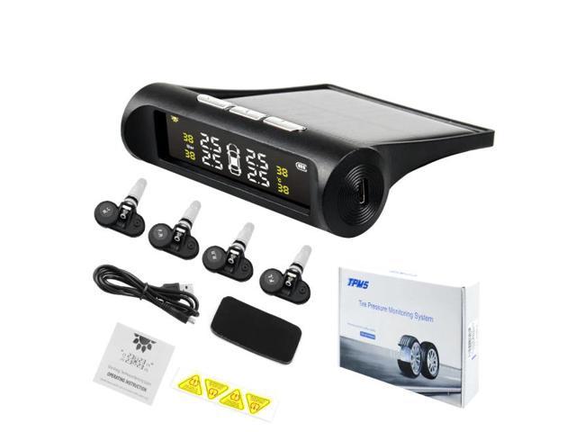 Solar Power Wireless Car TPMS Tire Tyre Pressure Monitoring System with Internal/External Sensors For Cars with 4 Sensors