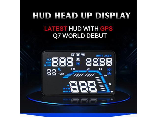 Universal Q7 5.5' Multi Color Auto Car HUD GPS Head Up Display Speedometers Overspeed Warning Dashboard Windshield Projector