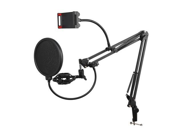 Microphone Stand Microphone Boom Arm Kit Microphone Scissor Arm Stand with Mic Clip for Live Streaming Recording Game