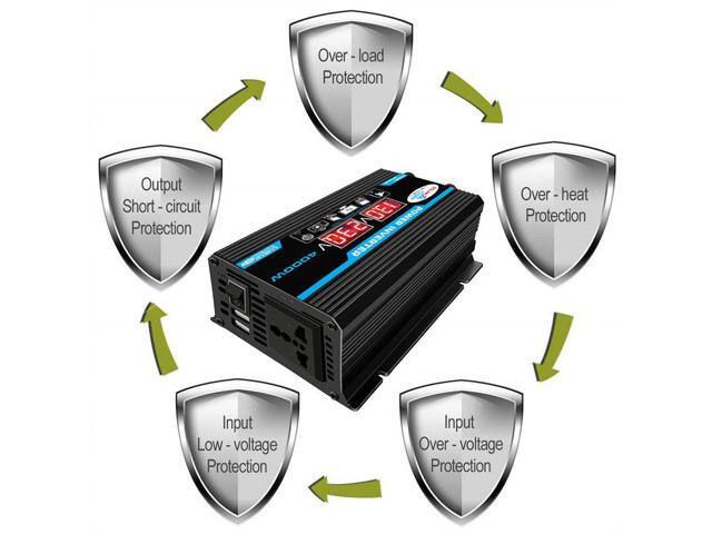 4000W(actual power 300W) 12V to 110V LED Car Power Inverter Converter Charger Adapter Dual USB Voltage Transformer Modified Sine Wave