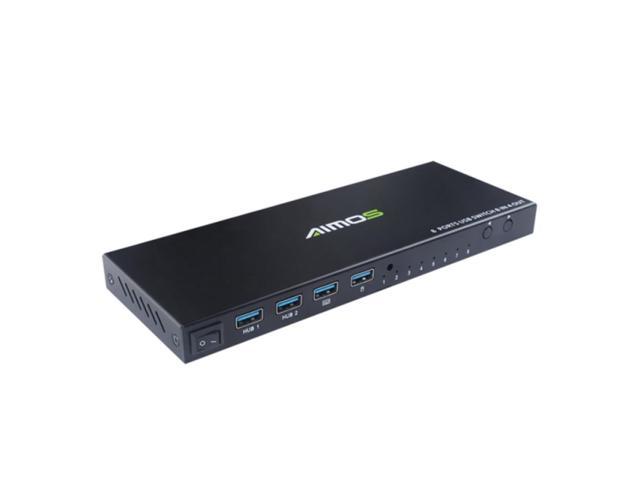 AIMOS 8 Ports KVM Switcher 8 In 1 Out USB Switch Splitter For Sharing Monitor Keyboard Mouse Adaptive EDID/HDCP Decryption
