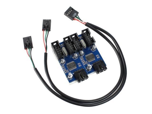 Motherboard 9-Pin USB Header Multiplier 9-Pin USB 2.0 Port Expansion to 4X9-Pin USB 2.0 Port Expansion Card Splitter