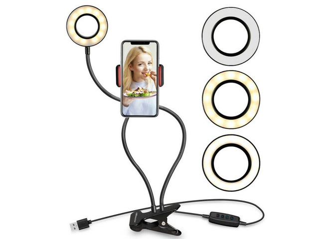 Phone Holder Led Selfie Ring Light Flexible Stand Long Arm for Live Stream Fill Light Lamp