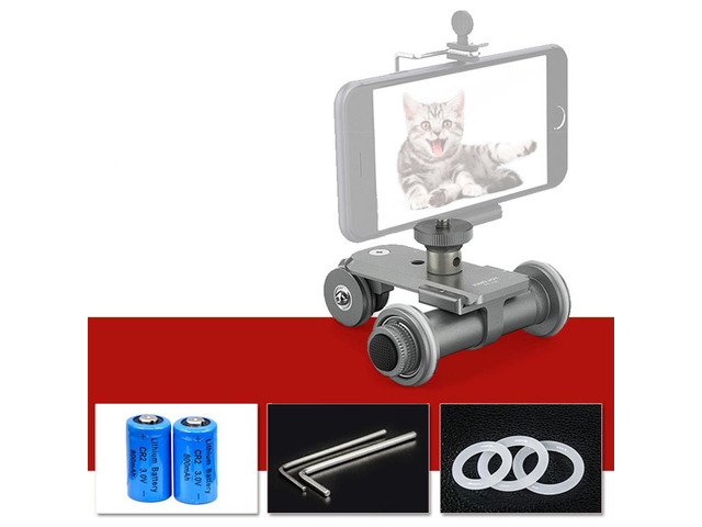 Electric Auto Dolly Rail Camera Car Mini Three-Wheeled Trolley Macro Shooting Trolley Dolly for Photography