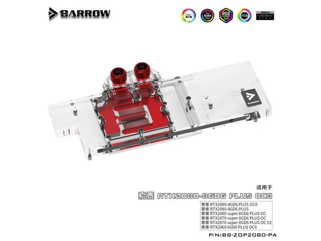 Barrow BS-ZOP2080-PA, Full Cover Graphics Card Water Cooling Blocks,For Zotac RTX2080 8GD6 Plus/ Zotac RTX2080 8GD6 Plus OC8
