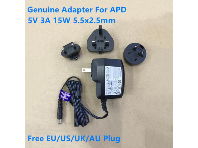 5V 3A 15W WA-15I05R AC Adapter For APD Power Supply Charger 5.5x2.5mm