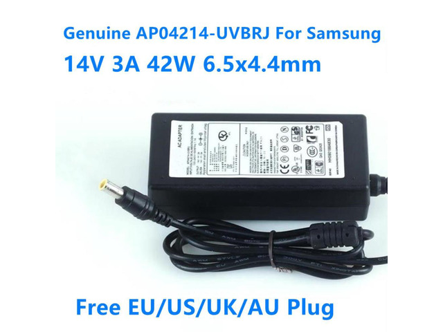 14V 3A 42W 6.5x4.4mm AP04214-UVBRJ 14V 2.14A AC Power Supply Adapter Charger For Samsung LCD Monitor S19B150N S19B300NW