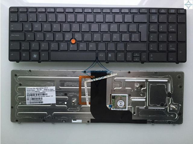 for Hp Elitebook 8560w 8570w LA latin SP spanish notebook laptop keyboard telclado 9Z. N6GBF. B1E 690647-161 550129P00-035-G