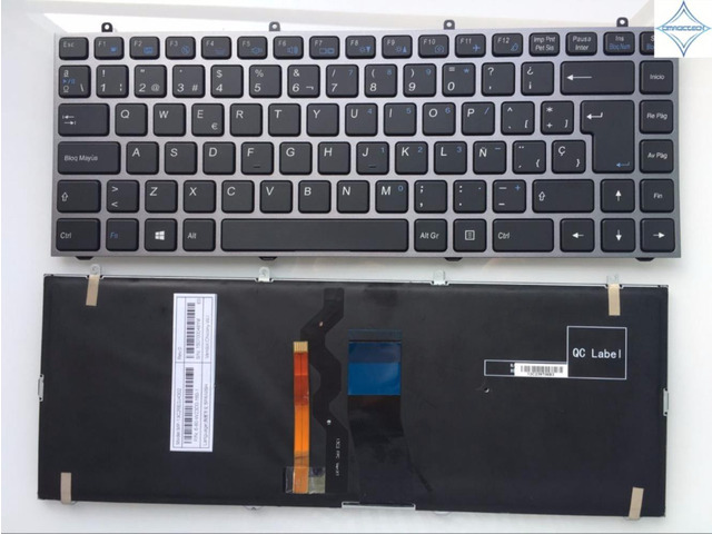 for Hasee K350C K3 K350S K360E with gray frame backlit SP spanish laptop keyboard Teclado MP-13C26E0J4302 6-80-W23D0-160-1