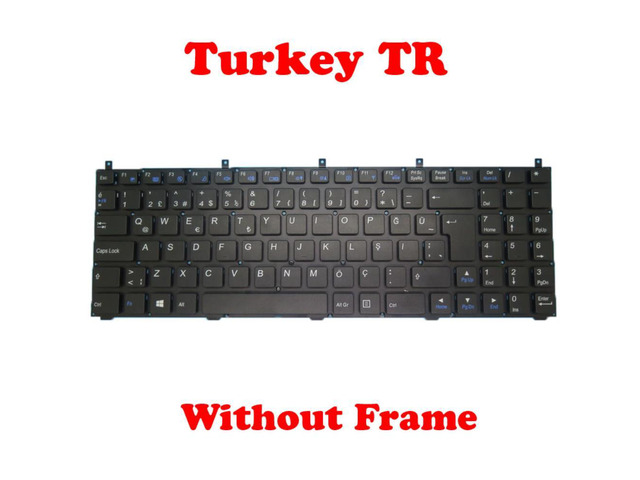 Laptop Keyboard For CLEVO M9800 M980NU MP-08J46TQ-4308W 6-80-M9800-254-1 Turkey TR NO Frame