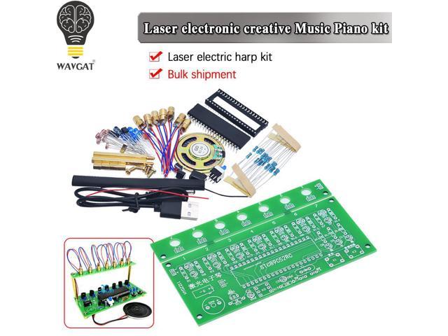 DIY Kit C51 MCU Laser Harp Kit String DIY Keyboard Kit Electronic Parts 7 Strings Electronic DIY Kit Technology Piano Music Box