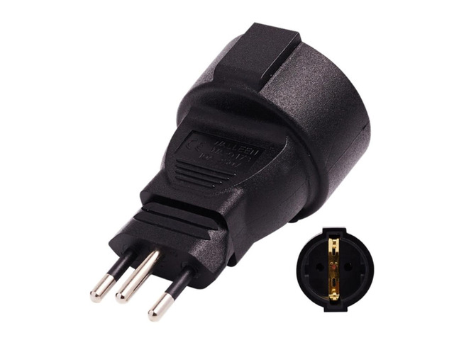 3pin Plug to EU 2pin Round AC-Power Supply Adapter Socket Connector Male to Female Power Adaptor 16A/110-250V