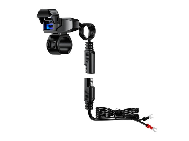 DC9-24V Waterproof Motorcycle Type-C Charger Kit SAE to Adapter Cable Phone Tablets Charger