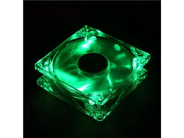 For 1PCS PC Computer Fan Case Cooling Fan Unit Fan 8025 8cm With Green LED Lights Chassis Fan 80*80*25