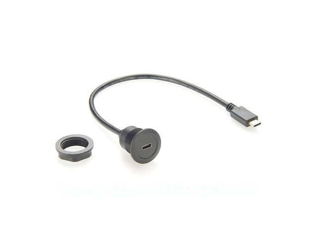 Generic USB 3.1 C Male to Female Extension Cable Round Flush Panel Mount Bulkhead USB Type C Extender 10Gbps High Speed Data & Power