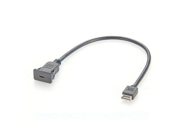Generic Snap-In Panel Mount USB C 3.1 Female to Type E Male Extension Cable 480Mbps Square Flush Mount Embedded Cord for Dashboard Boat