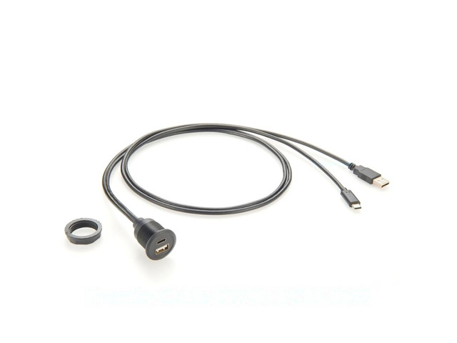 Generic Dual Port USB C & USB 2.0 A Male to Female Extension Cable Flush Panel Mount USB Type-A Type-C Data & Charging Cable for Car
