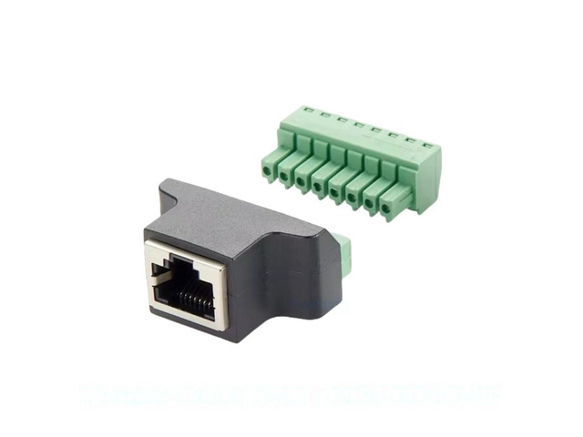 Generic RJ45 8P8C Female to 8Pin Screw Terminal Block Adapter RJ45 Ethernet Solderless Terminal Board Extender Connector