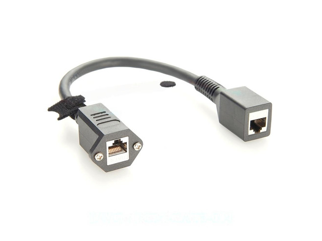 Generic RJ45 Cat8 Female to Female Screw Panel Mount Extension Cable 40Gbps Shielded Ethernet Network Pass Thru Coupler Chassis Cable